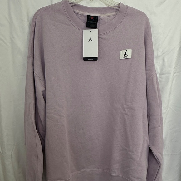 Women's Jordan Flight Fleece Crewneck Oversized Large NWT Purple - Picture 5 of 10